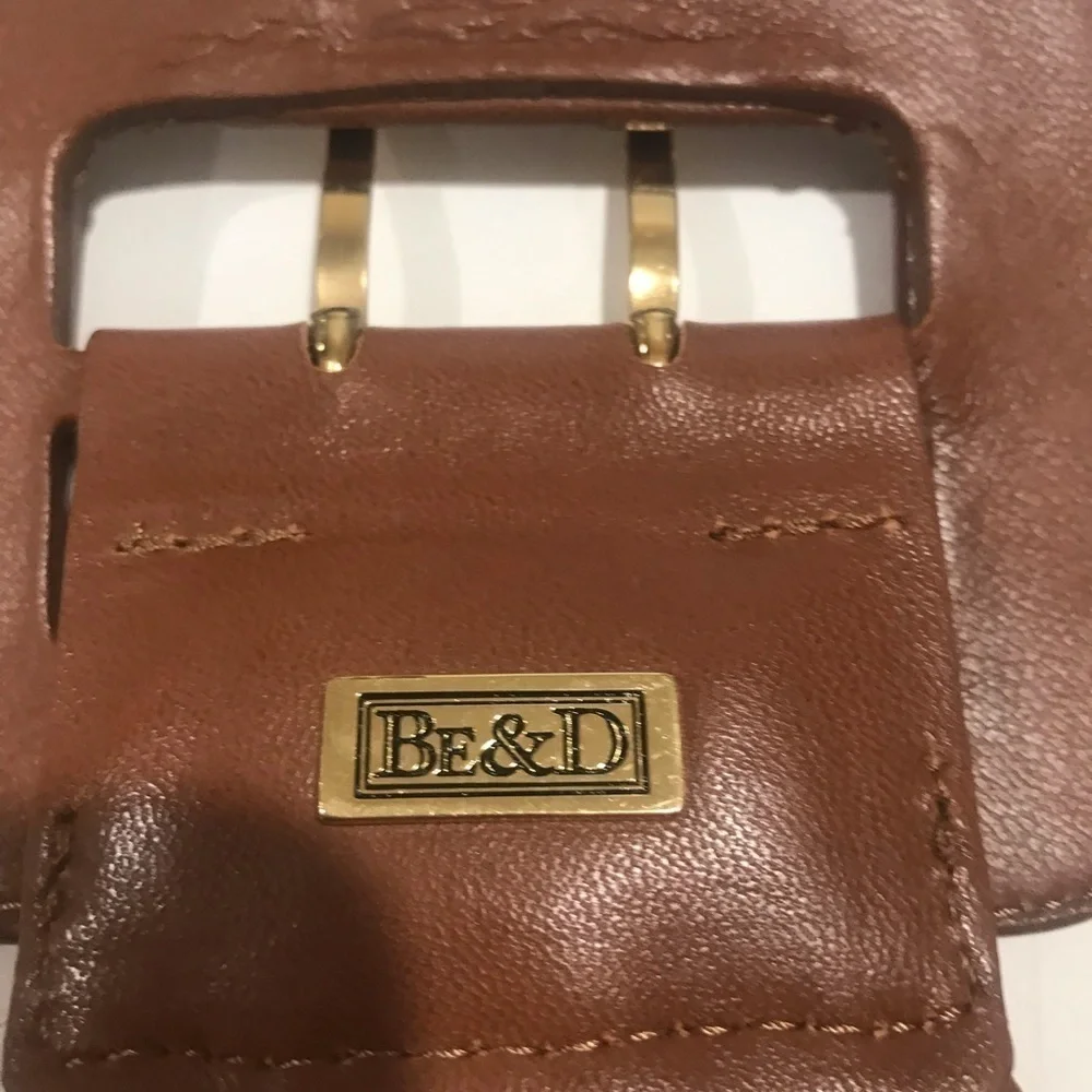 BE&D Braded brown leather belt Sz L 3” W